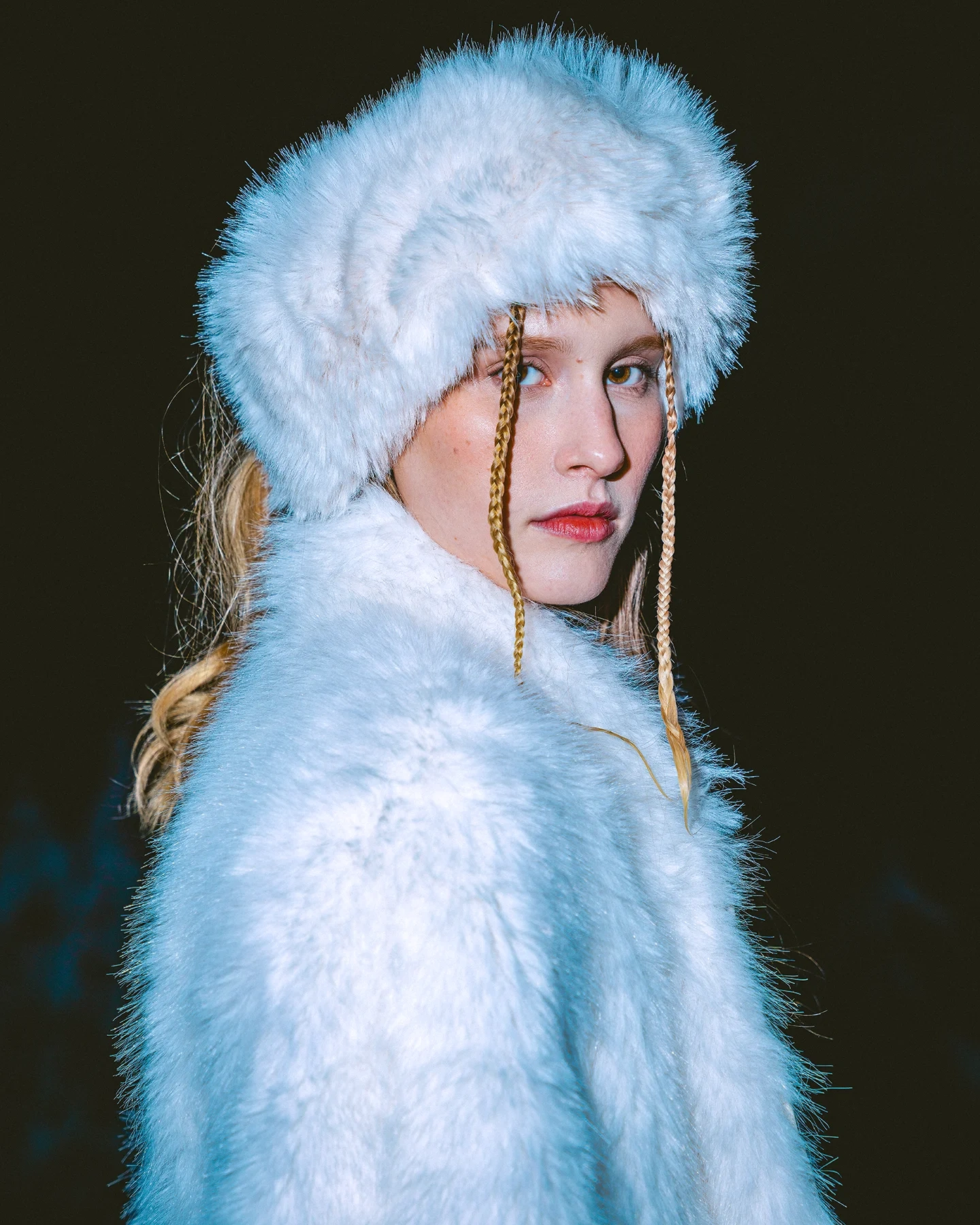 Kolbi fashion portrait in winter mountain environment