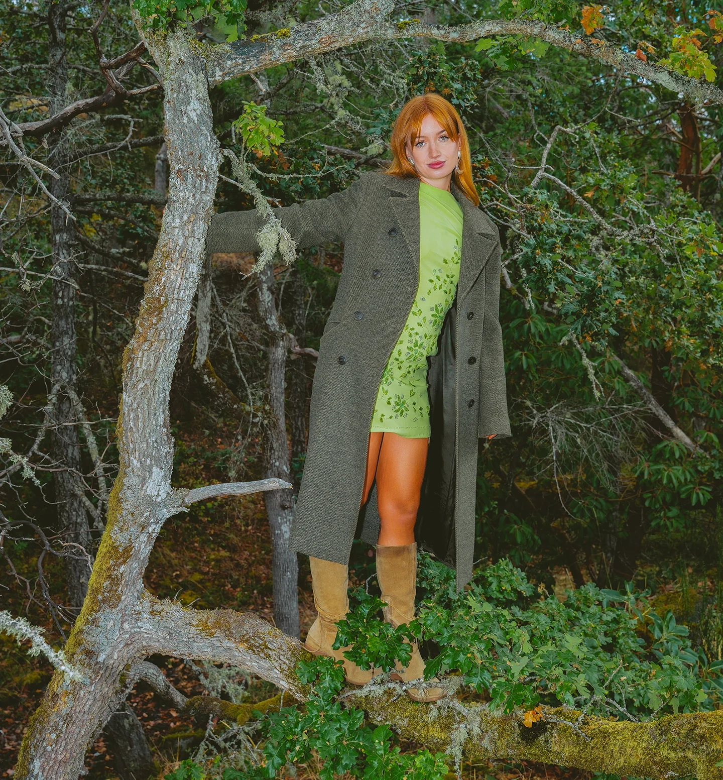 Fashion portrait of model March in outdoor Vancouver Island setting
