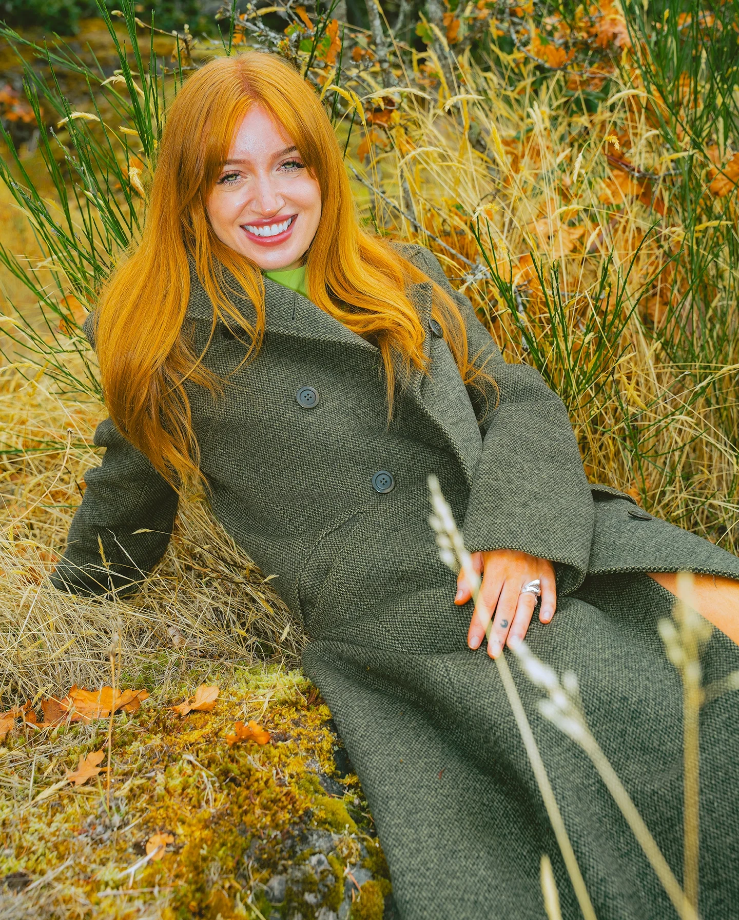 March editorial portrait with trees in the background